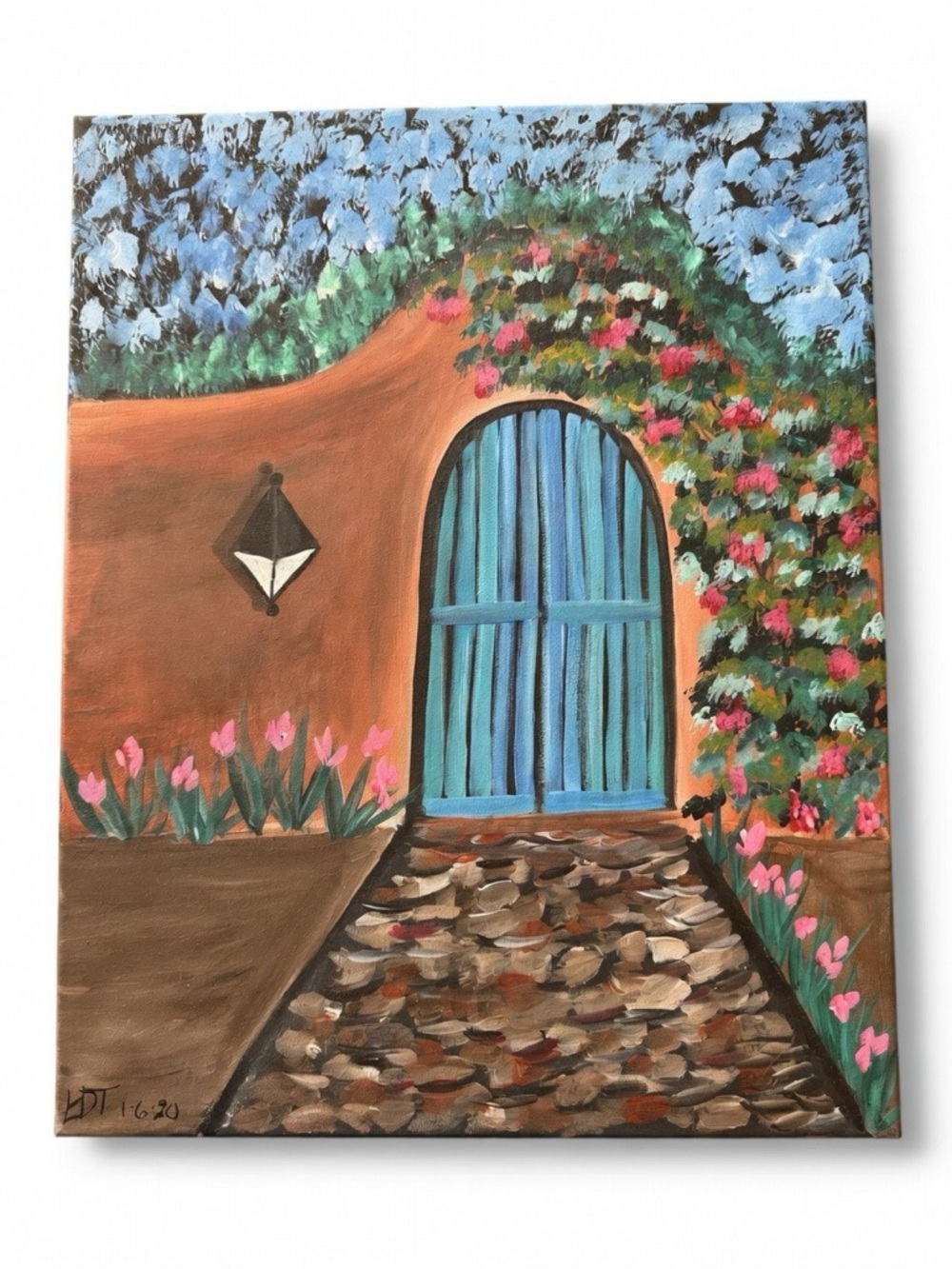Authentic New Mexican art | Blue Door Garden Canvas Wall Art